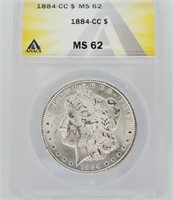 1884-CC Morgan Dollar MS 62