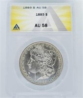 1885 Morgan Dollar AU 58