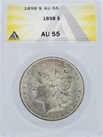 1898 Morgan Dollar AU 55
