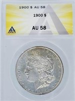 1900 Morgan Dollar AU 58