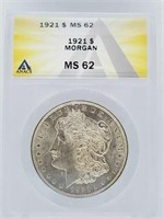 1921 Morgan Dollar MS 62
