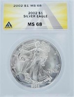 2002 American Silver Eagle MS 68