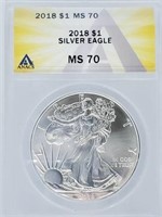 2018 American Silver Eagle MS 70