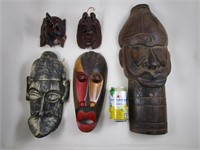 5 Masques en bois