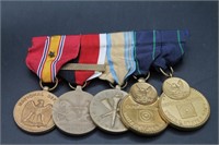 U.S. Military Full Size Medal Lot Of 5 - Nice Set
