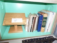 Lot of Cookbooks & Holder