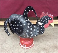 Vintage Rooster Tire Art Planter