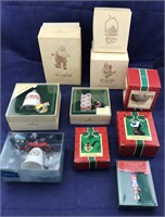Vntg Boxed 80’s Hallmark Ornaments Incl Porcelain