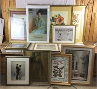 11 Pieces of Miscellaneous Art With Frame