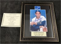 Sandy Koufax 8 X 10 Framed And Signed Photo With
