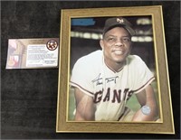 Willie Mays 8 X 10 Signed Framed Photo With COA