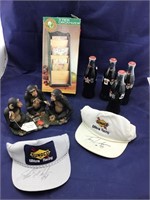 Signed Sunoco Racing Hats & Ripken Cokes & Monkeys