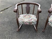 ANTIQUE ROCKER W/ CLAW FEET