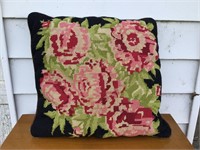 REAL NICE ANTIQUE / VINTAGE needlepoint PILLOW
