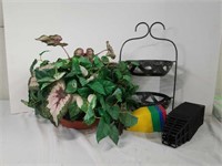 Artificial Plant, Teired Display Stand, and Plant