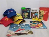 Ball caps and children's books