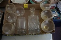 Glass Cups, Decanter