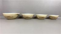 Four Vintage Pyrex nesting bowls