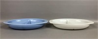 Pair of Vintage Pyrex Divided Serving Dishes