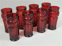 8 Cranberry Drinking Glasses