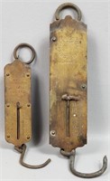 2 Antique Brass Spring Balance Hanging Scales