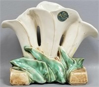 Vintage 1950’s McCoy Hand Painted Triple Lily Vase