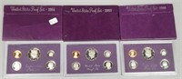 Three United States Mint Proof Sets