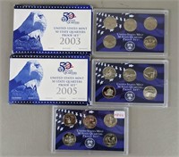 Three US Mint 50 Stare Quarters Proof Set