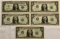 (5) $1 Star Notes
