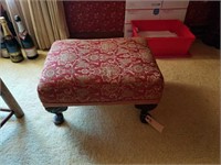 WOOD FOOTED FOOT STOOL QUEEN ANNE LEGS