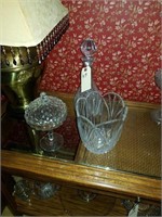 2 PCS LEAD CRYSTAL & PRESS GLASS COMPOTE