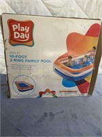 10-Foot Family Pool, Blow Up, New, Box Damage