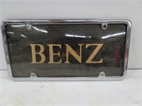 Benz vanity license plate in frame
