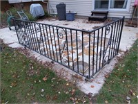 L shaped wrought iron fence section