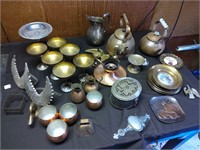 Huge copper, brass, silver-plated lot