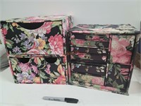3 cloth covered storage/jewelry boxes