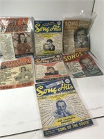 Lot of vintage song magazines, song hits, and more