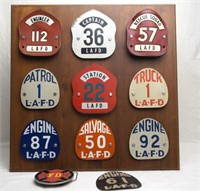 Collection of LAFD Helmet badges