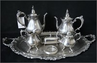 Wallace Baroque silver plate coffee/tea service
