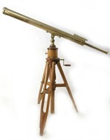 Antique Brass French Telescope and tripod
