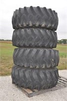 (4) Firestone 24.5-32 floater tires and wheels