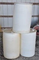 (3) Pictured of (8) total 30-gal. plastic drums