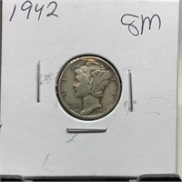 1942 MERCURY SILVER DIME