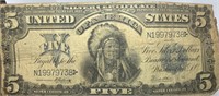 1899 $5 INDIAN CHIEF NOTE SILVER CERTIFICATE