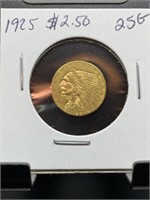 1925 $2.50 GOLD INDIAN COIN