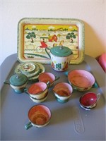 Painted Tin Child's Tea Sets