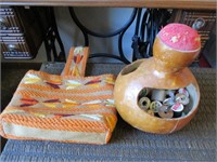 Gourd Sewing Caddie, Supplies and Bag