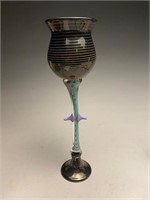 James van Deurzen Black Art Glass Goblet c.1988