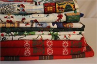 Stack of Holiday Fabrics