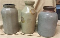 (3) Stoneware Canning Jars